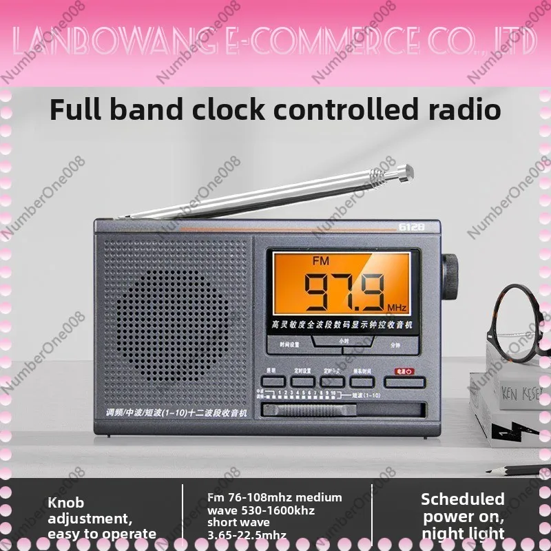 For Panda 6128 Full Band Portable Radio Elder Use Retro Semiconductor FM AM Broadcast Radio Receiver