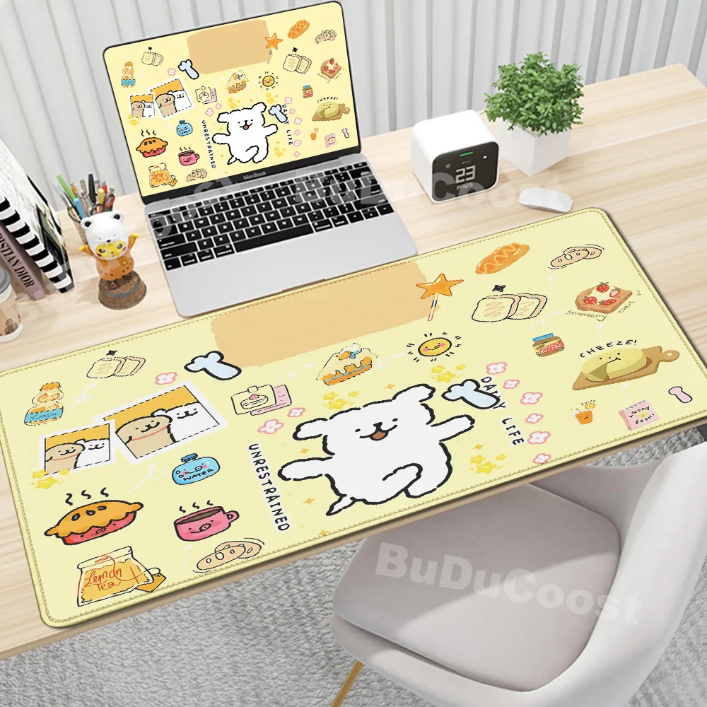 Large Size Mice Mat Cute Puppy Desk Pad Anti-Slip Natural Rubber Lock Edge Mousepad Cartoon Dog Office Home Computer Accessories