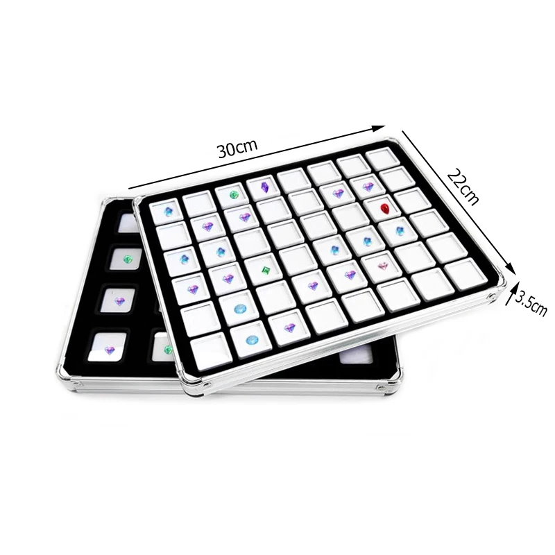 Loose Diamond Gemstone Display Case White Foam Round Gems Holder Jar Insert Gem Stone Pendant Beads Storage Liner Organizer Tray