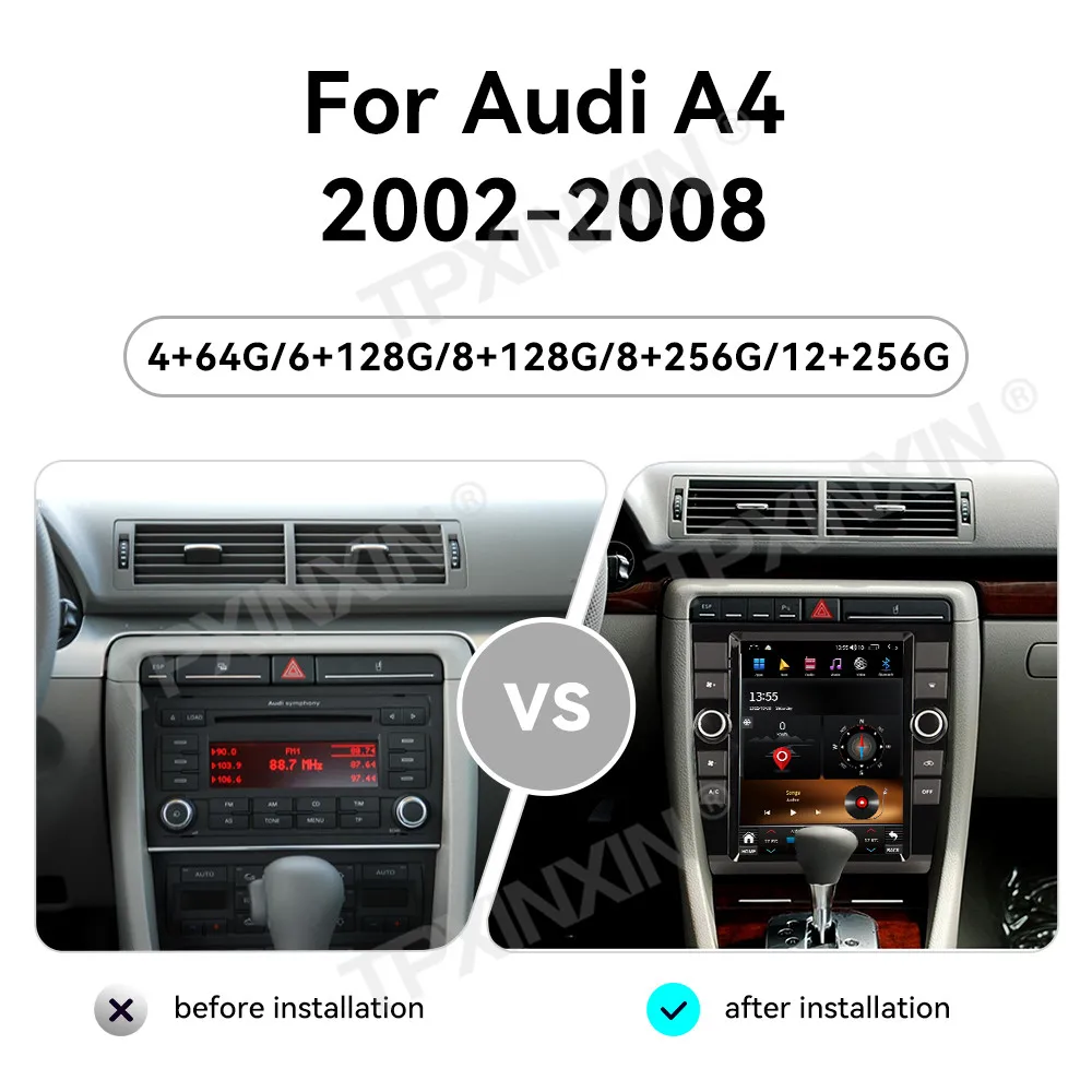 For Audi A4 B6 S4 As4 Rs4 B7 2002-2008 Android Car Radio Multimedia Video Player Wireless Carplay Autoradio Stereo GPS Navi Head