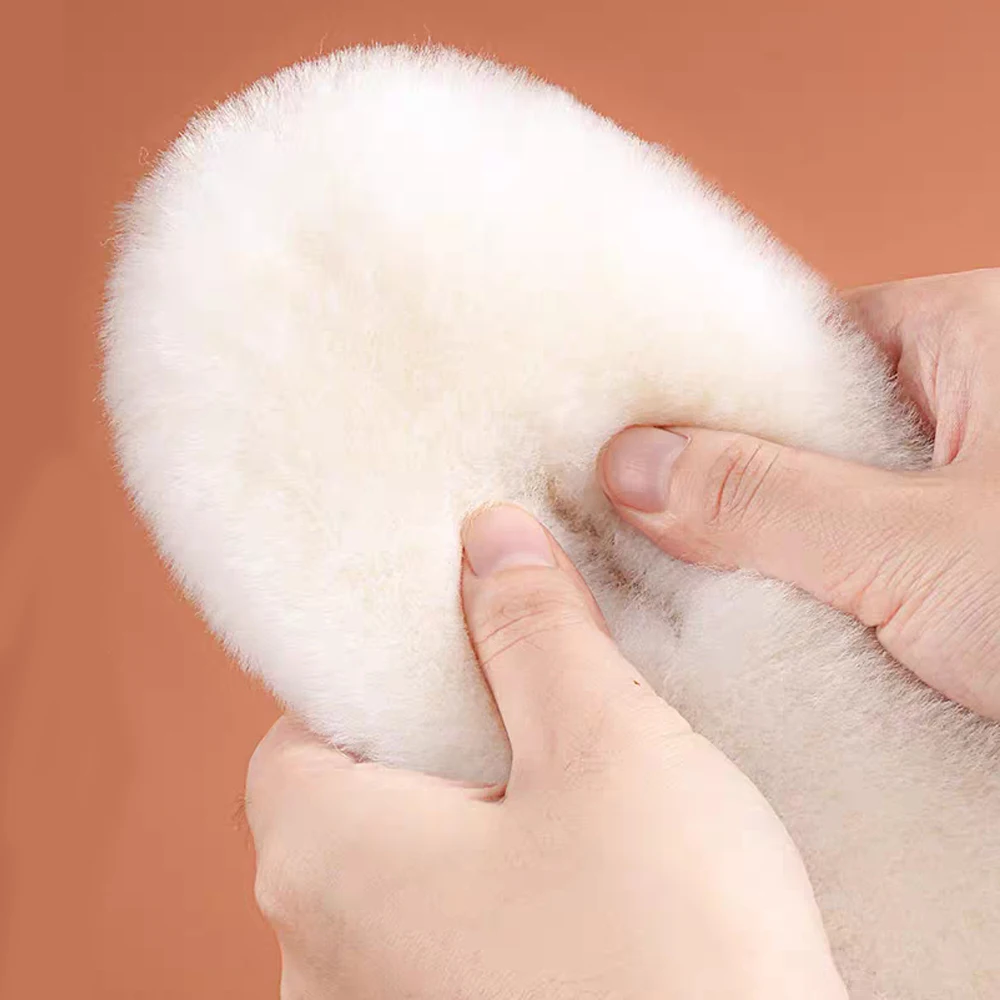4/2 Stück natürliche Schaffell-Wolleinlegesohlen für Schuhe Männer Winter Füße warm verdicken flauschige Fleece Schuheinlegesohlen Damen Schneestiefel Schuhpolster – Detail 11