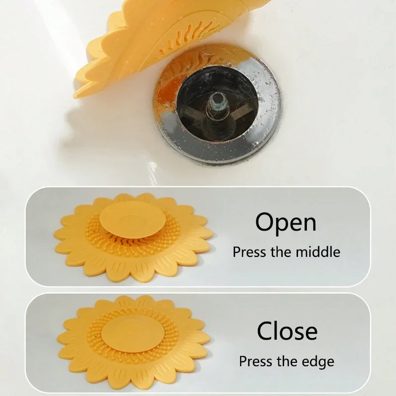 Press-type Floor Drain Cover New Anti-clogging Silicone Floor Drain Mat Hair Filter