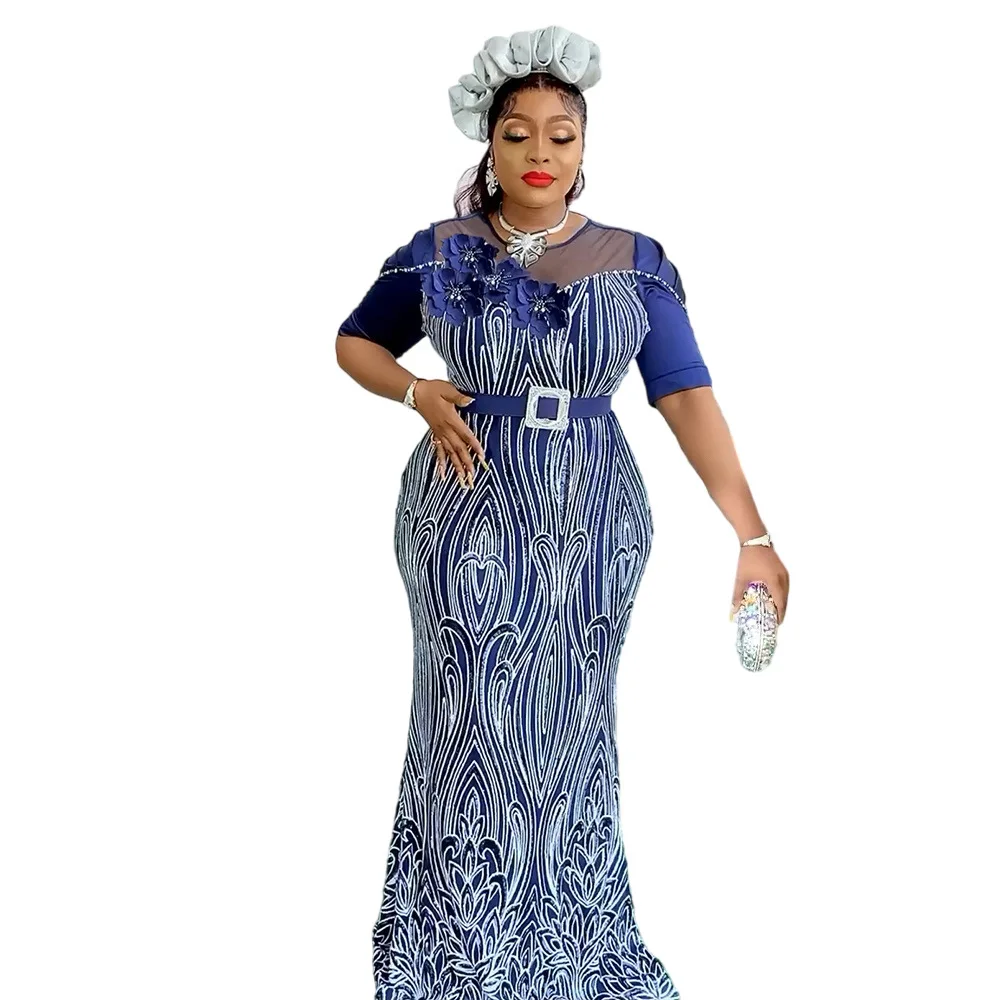 

Plus Size African Party Dresses for Women Dashiki Ankara Sequin Wedding Evening Gown Sexy Bodycon Maxi Long Dress Africa Clothes