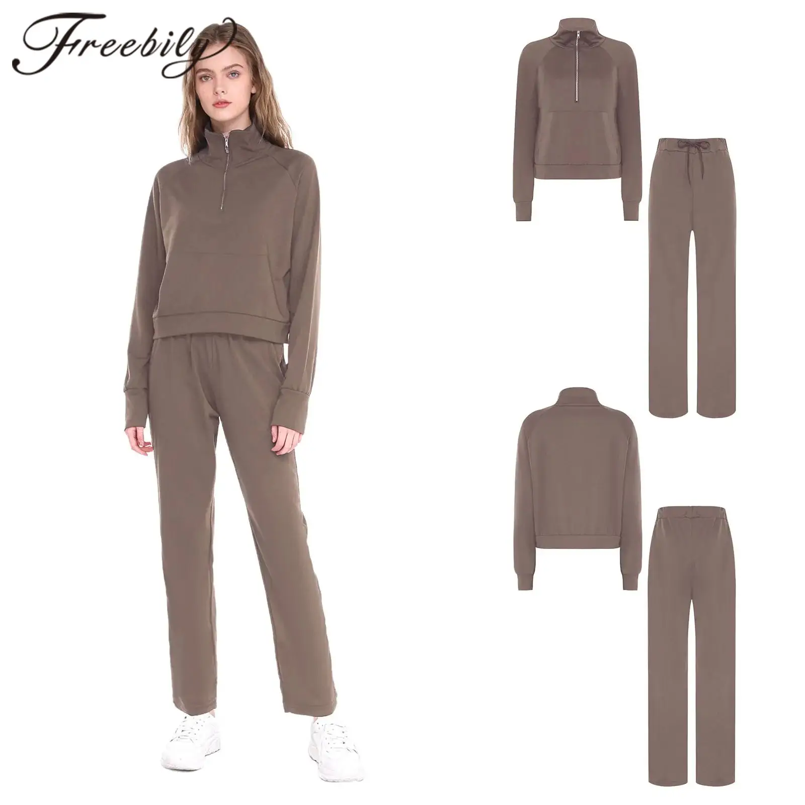 

Woman's 2-piece Tracksuit Sports Suits Sweatshirt Sets Activewear Womens Athletic Sport Clothes Sets Fitness Gym Running Outfits