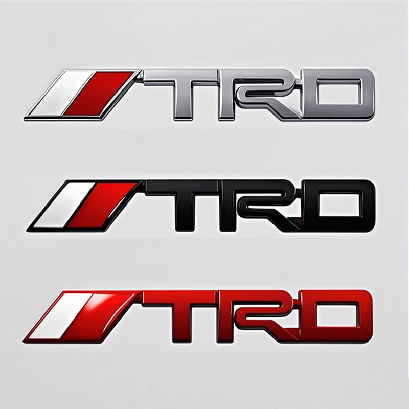 1Pcs 3D Metal Car Sticker TRD Emblem Badge Decoration Accessories For Toyota GR Corolla Yaris Aygo Prius CHR Camry Auris Avensis