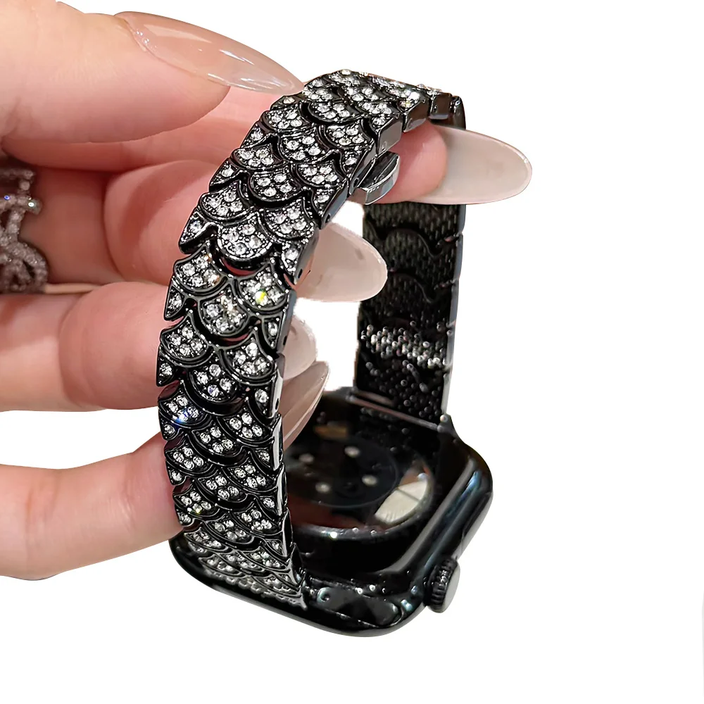 

Bling Band for Apple Watch 38mm 40mm 41mm 42mm 44mm 45mm 46mm 49mm Women Metal Sparkly Strap Glitter Wristband for iWatch Series