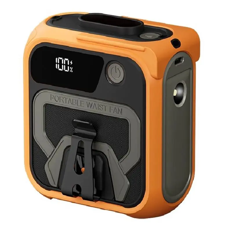 

A56T-10000Mah Носимый вентилятор Мини-вентилятор на талию 5-скоростной USB перезаряжаемый вентилятор с зажимом на талии Аварийное мобильное питание для улицы