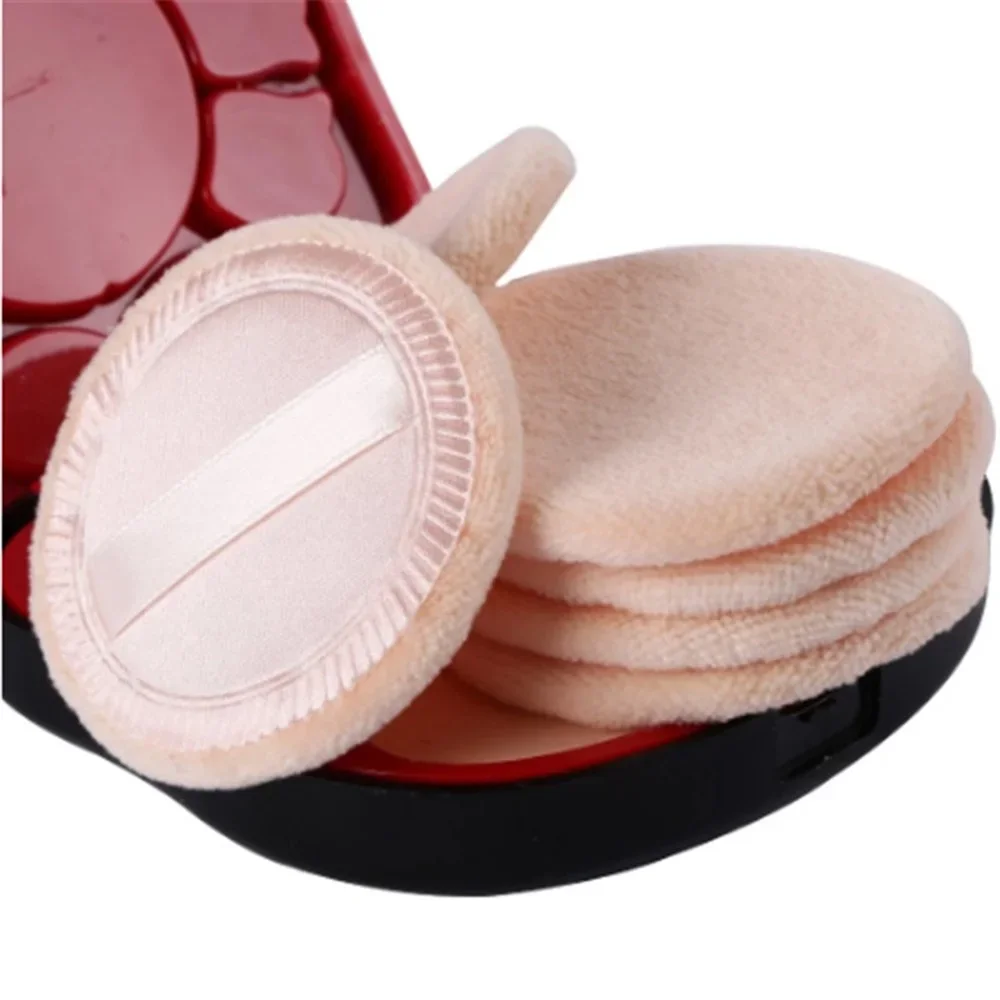 6pcs Round Facial Powder Foundation Puff ,Portable Soft Cosmetic Puff For Makeup Application, Beauty Tool Essential Make Up