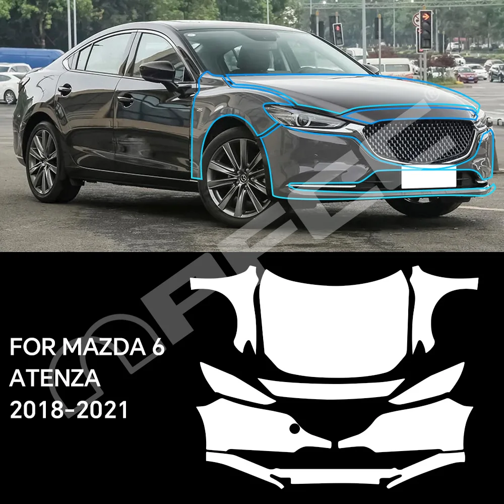 

For Mazda 6 Atenza 2018-2021 Premium Full Car Precut Paint Protection Film Anti-Scratch UV Protection Invisible Car Wrap Film