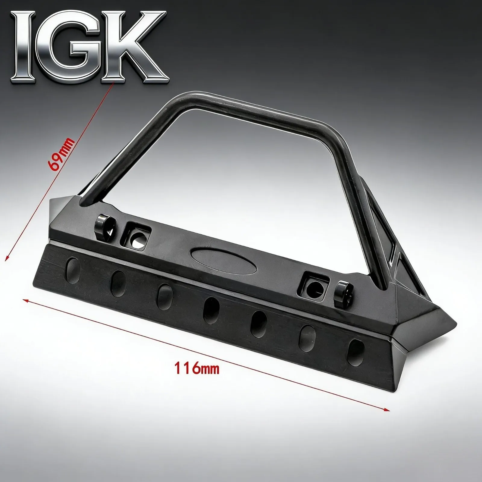 Universal Metal Front Bumper w/Lights - Upgrade for 1/10 RC Crawler TRX4/SCX10