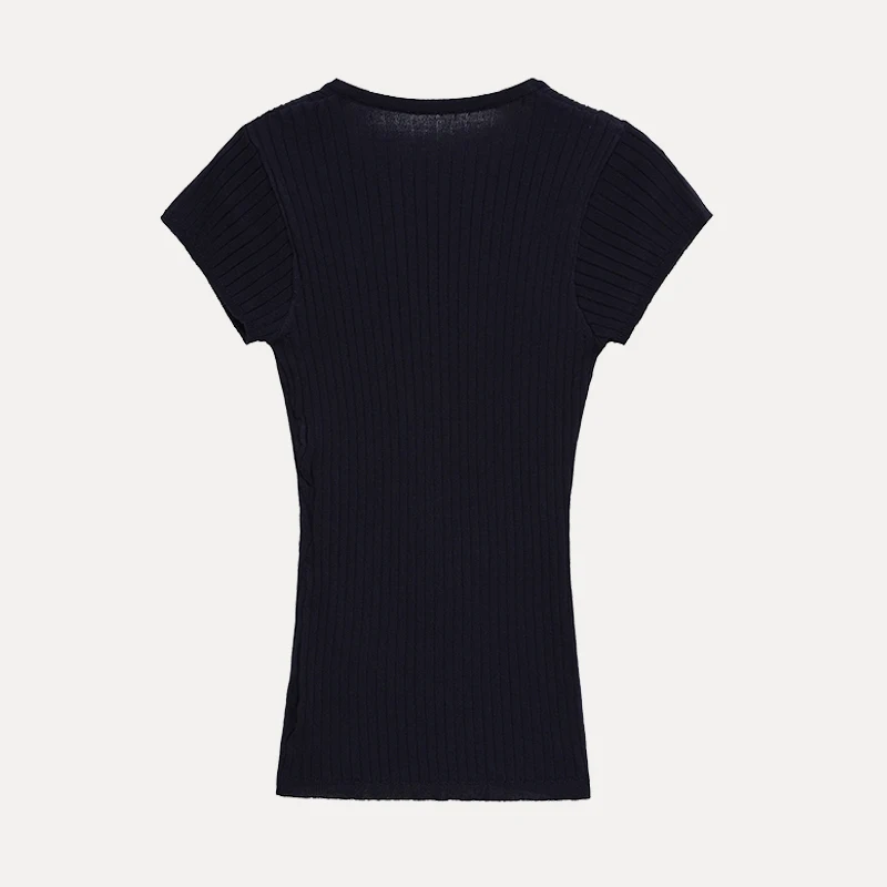 

Z 2025 New Faion Slim Fit ort Sve Knitwear Ultra Violet Workwear Polyester Fiber V Ne Button Closure Two Piece Set