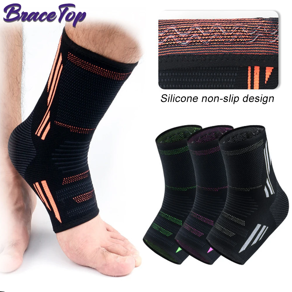 BraceTop 1 PC Sports Nylon Ankle Support, Super Elastic Soft Ankle Brace, Protects Against Chronic Ankle Strain, Sprains Fatigue