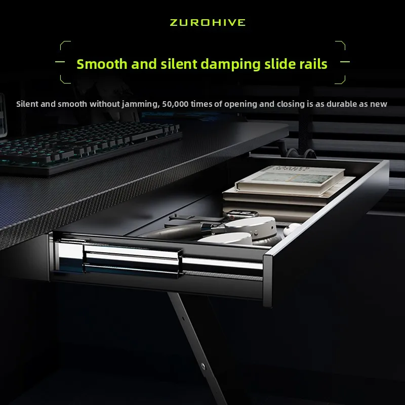 Under Desk Hidden Storage Drawer Office Workstation Pull-out Cabinet Sliding Track Desk Organizer Expansion Home Sundries Drawer