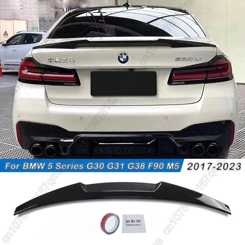 For BMW 5 Series G30 G31 G38 F90 M5 530i 540i M550i M550d 2017-2023 M4 Style Performance Rear Spoiler Trunk Tail Wing Bodykits