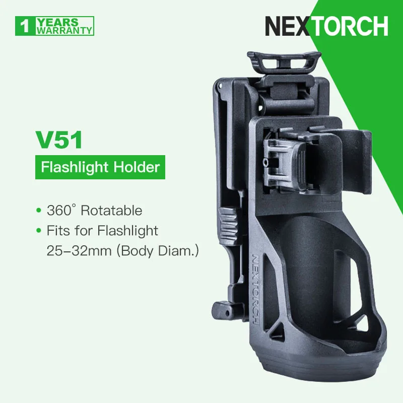 nextorch suporte de lanterna quick draw v51 compativel com diametro do corpo 2532 mm rotativo 360 bloqueio inovador resistente ao desgaste 01