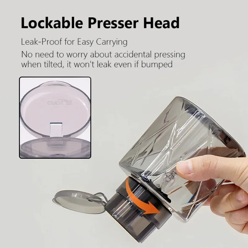 Lockable Empty Pump Dispenser Refillable Bottle Nail Manicure Cleaner Makeup Remover Container Press Bottle Nail Pressing Bottle