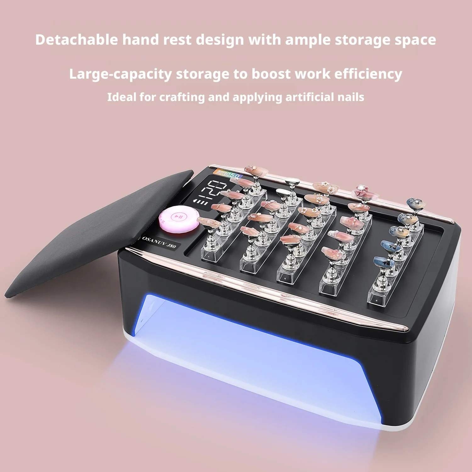 Hand Pillow Nail Lamp Battery Type 380w High-Power Wearable Nail Specific Intelligent Induction Nail Machine Baking Glue Lamp
