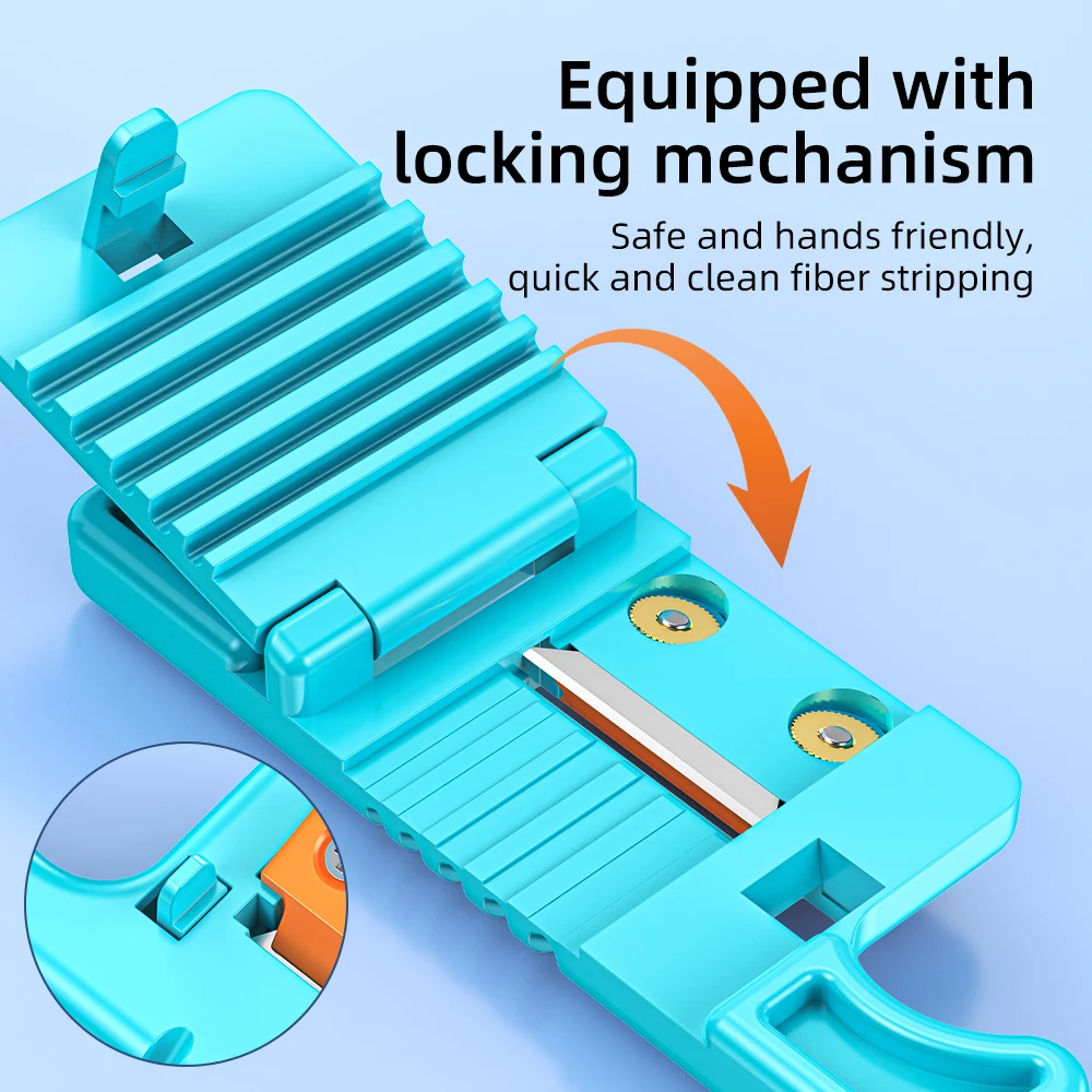 Инструмент для зачистки оптоволоконных кабелей SAIVXIAN Blue Fiber Optic Stripping Tool 1.9-3mm MSAT-5 инструмент снятия буферной оболочки A-05 продольной