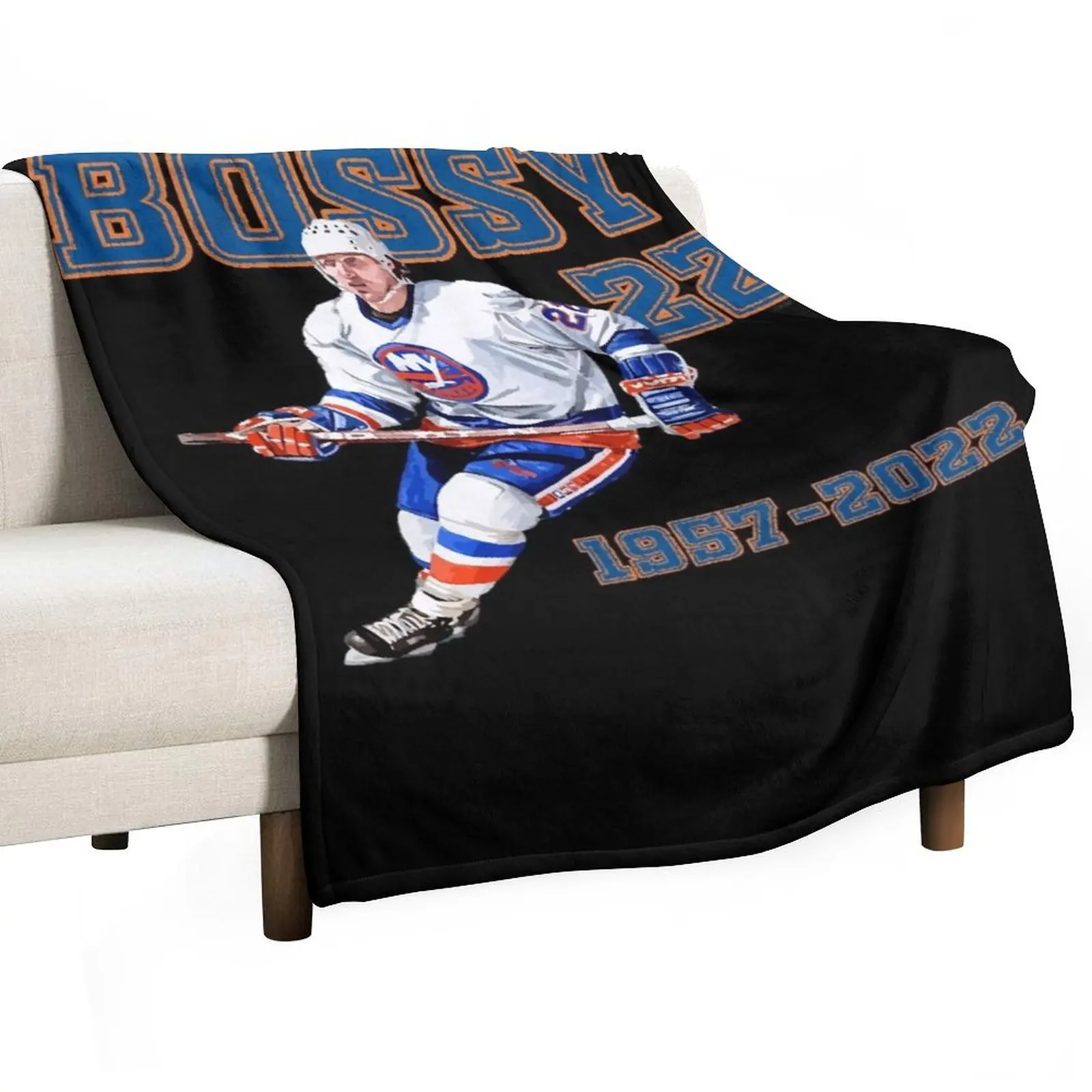 

Mike Bossy Number 221957-2022 Throw Blanket Flannel Furrys Decoratives bed plaid Blankets