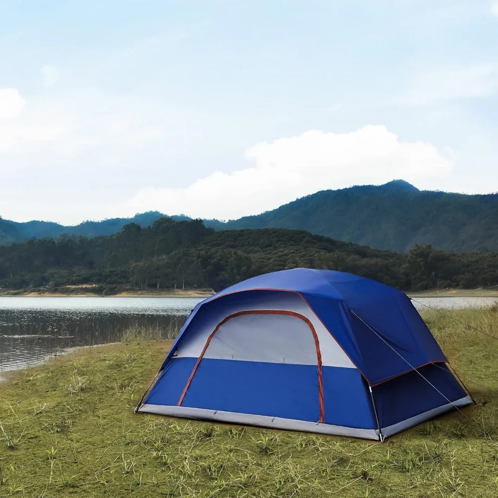 Tent 3/4/6/8 Person Camping Tents, Waterproof Windproof Family Dome Tent with Rainfly, Portable with Carry Bag Freight free