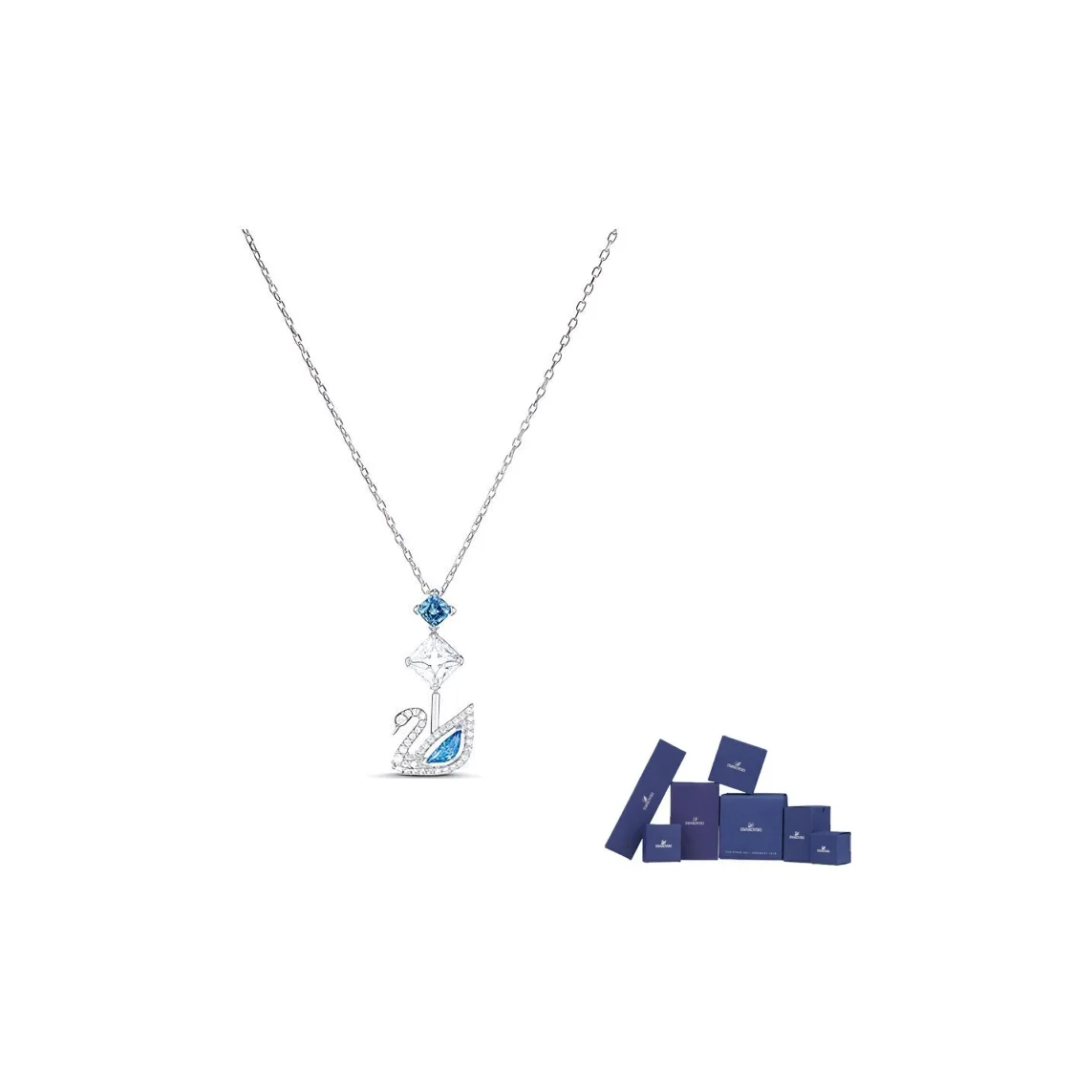 

Swarovski Rhodium Plated, Faux Crystal Stone Necklaces Women's Blue 5530625