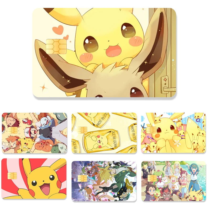 Pikachu Charizard Pokemon PVC Non Fade Sticker Film Skin Protector for Credit Card Debit Card Bank Card Front