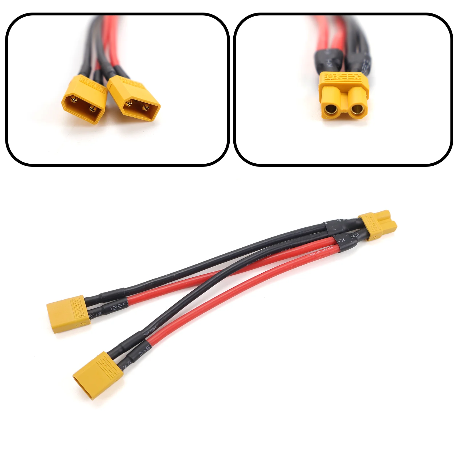 XT30 Parallel Cable Y Lead 18AWG 10CM 1M2F 1F2M Y Splitter Adapter for RC Battery Charger Drone FPV