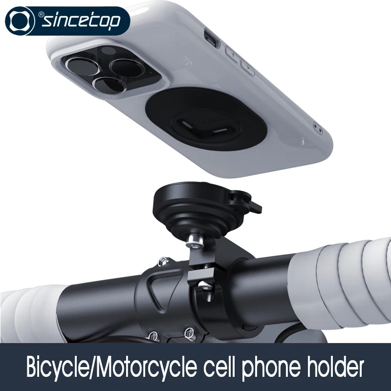 

Motorcycle & Bike Phone Mount for iPhone 16 Pro Max/Galaxy S24 Ultra | Heavy Duty Handlebar Holder - Fit for Mountain/Road Bikes