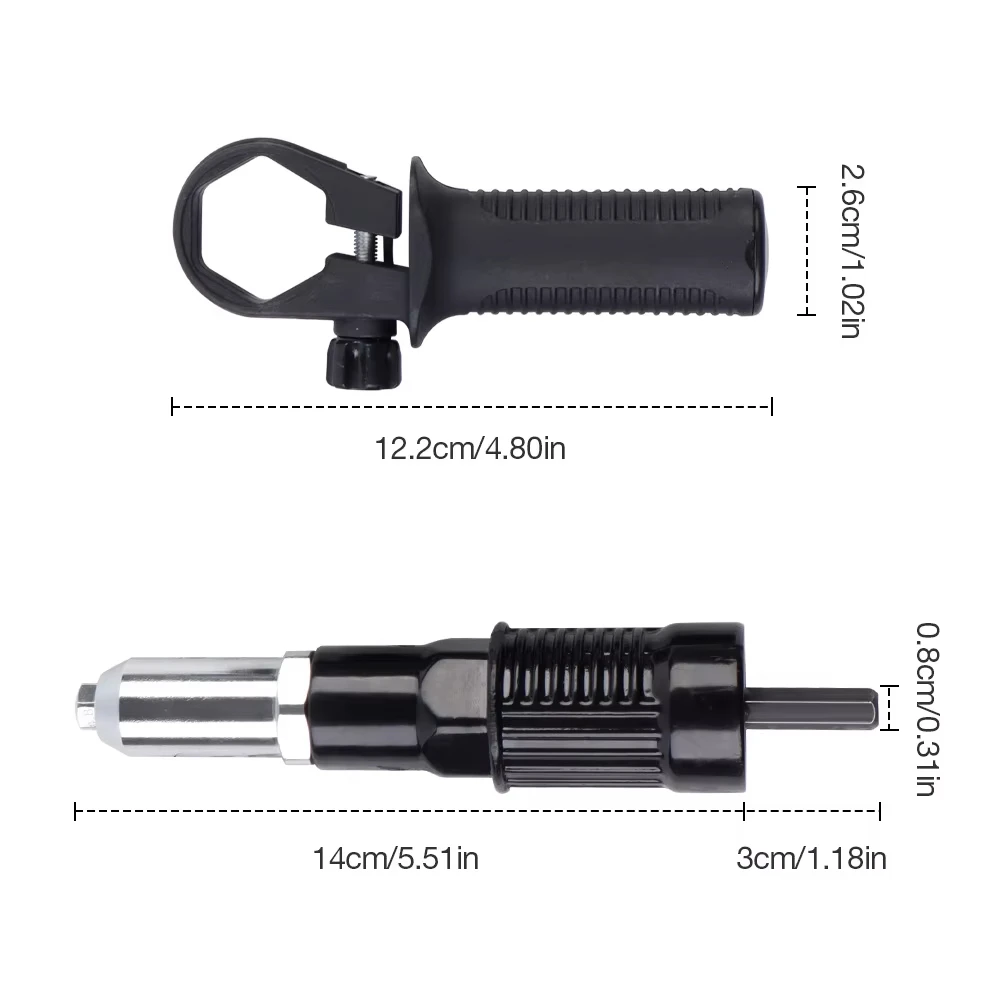 Quick & Easy Rivet Pulling Drill Bit Adapter with Hex Shaft Professional Rivet Gun Adapter,2.4/3.2/4.0/4.8mm,Cordless Rivet Gun