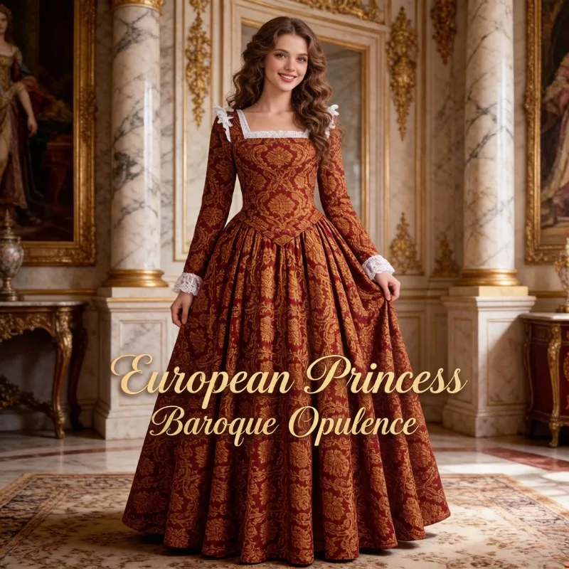 

Gothic Lolita Dress, Renaissance Medieval Queen Gown, Elegant Costume, Plus Size S-2XL, Cosplay Dress for Festival Performance