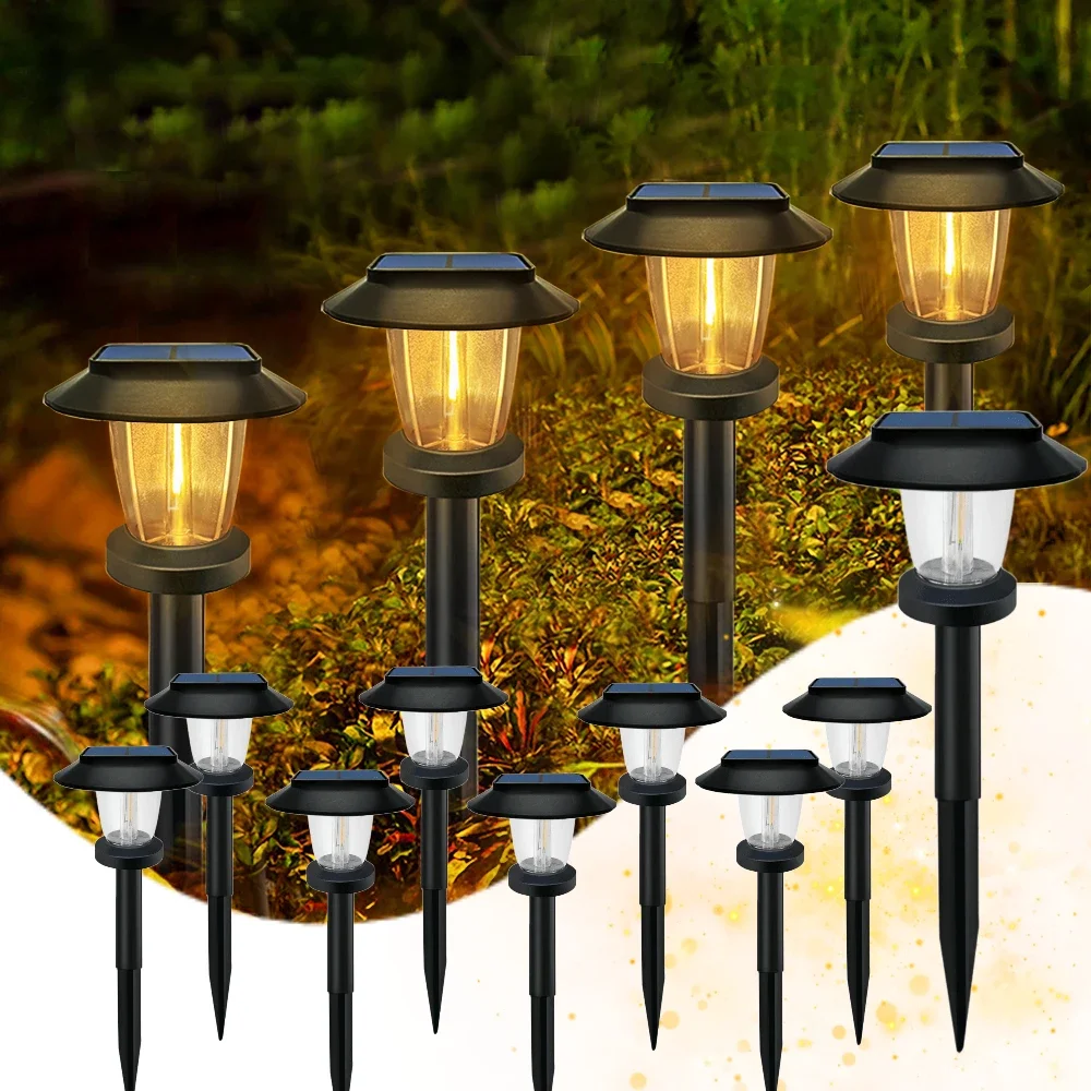 6/2PCS Solar Pathway Lights LED Outdoor Landscape Path Lamp IP65 Waterproof Yard Garden Walkway Patio Driveway Auto-On At Dusk