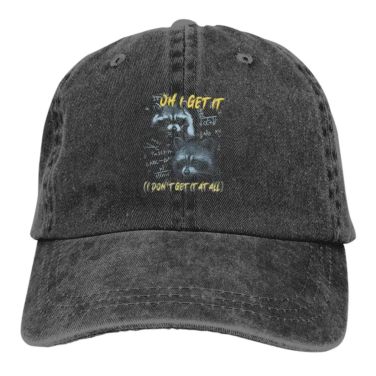 

Oh I Get It Raccoon Meme Baseball Cap Men Hats Women Visor Protection Snapback Raccoon Lover Caps