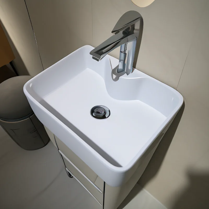 /Minimalist Toilet Furniture Ceramic Wash Basin Unique Waterproof Finished Bathroom Cabinets Small Bathroom Vanity With Sink