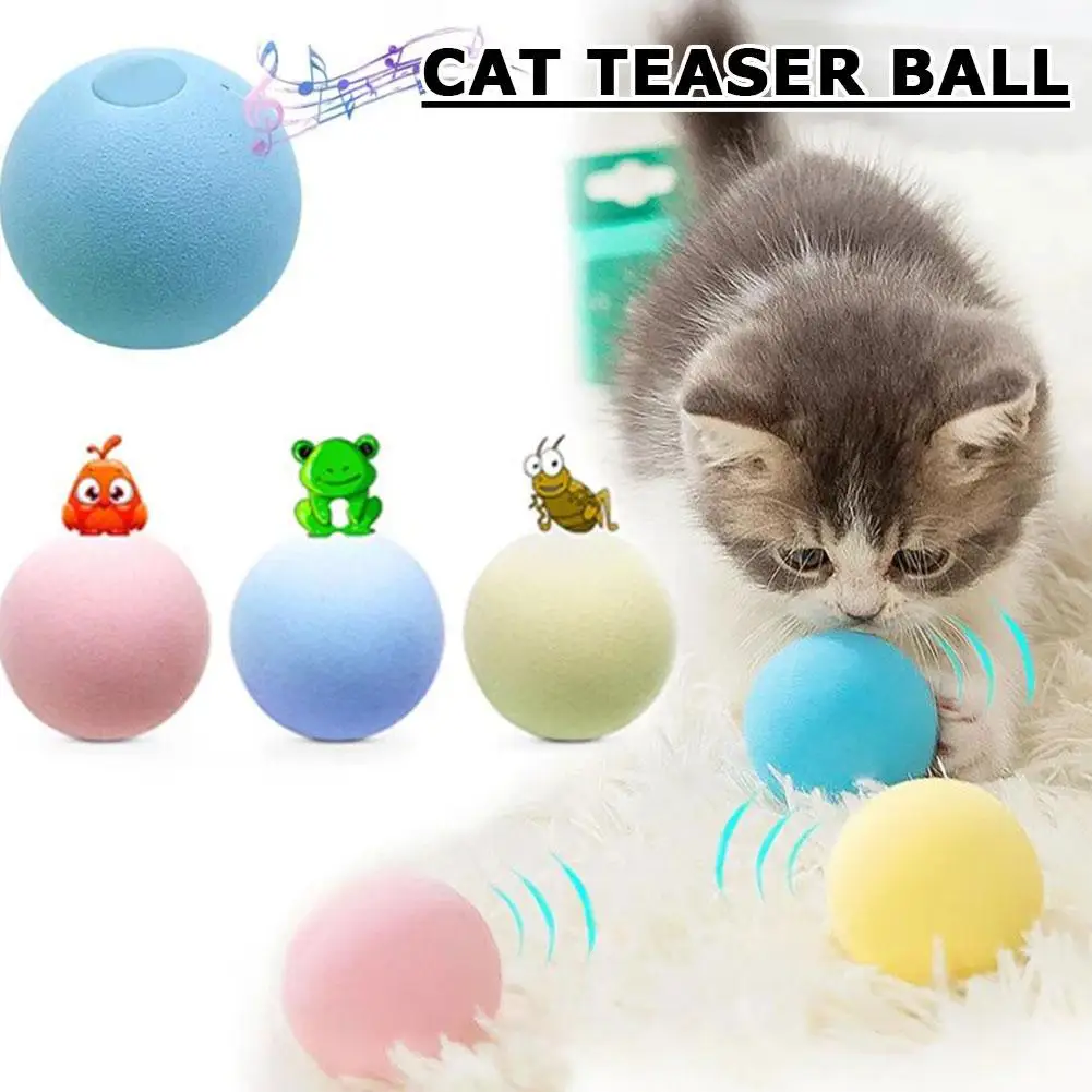 Chirping Cat Toys EVA Automatic Rolling Gravity Sound Interactive Kitten Exercise Toy Animal Toy Cat Catnip Ball Lifelike S M2O6