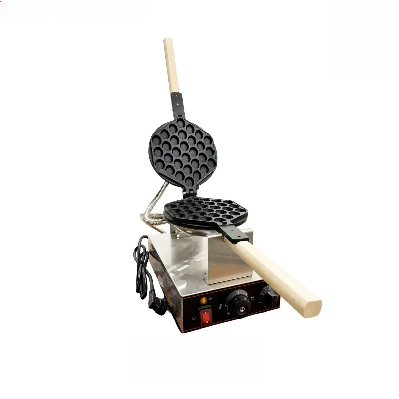 New Commercial-Use Non-Stick Electric Stainless Steel Hong Kong Egg Bubble Waffle Maker 180 Rotating Egg Ball Timer