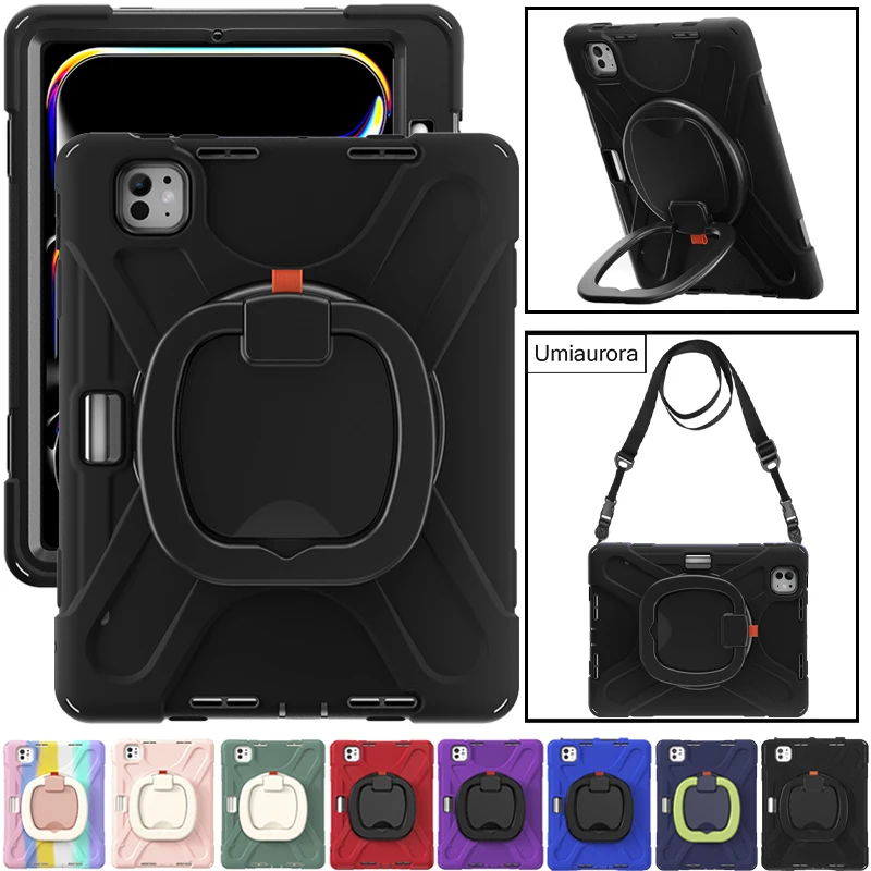 لباد ميني 8.3 "الهواء 10.9 برو 11 12.9 13 بوصة M2 M3 M4 M5 الثقيلة وعرة اللوحي حالة سحب حلقة حامل حزام للصدمات Funda #1