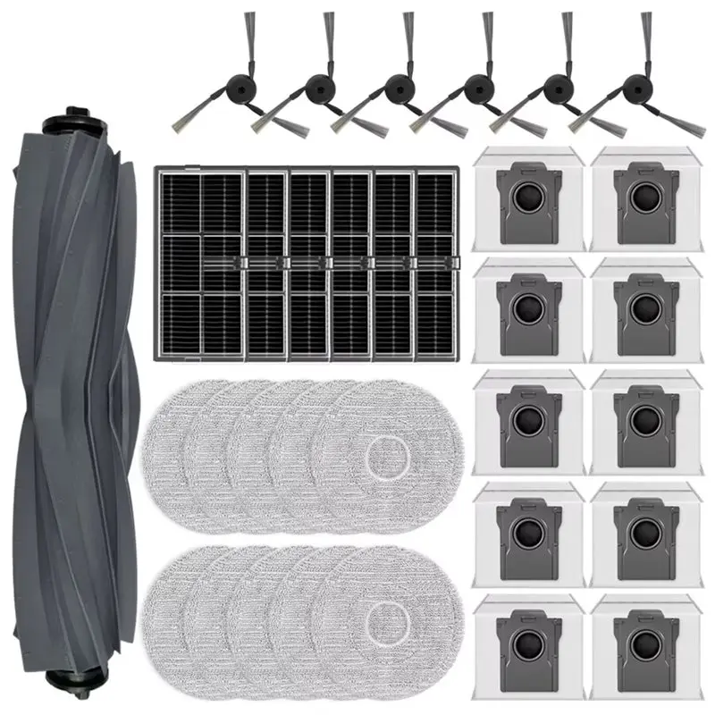 A50Q-Kit d'accessoires pour aspirateur MOVA : brosse principale, brosse latérale, filtre, chiffon de nettoyage et sac à poussière