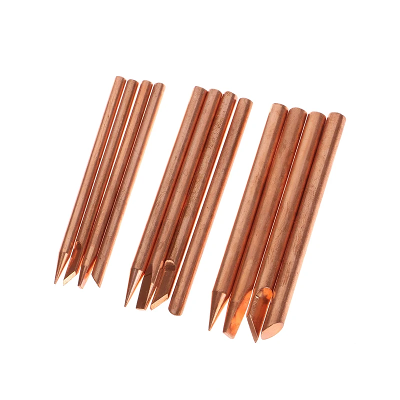 4pcs External Heat Solder Iron Tip B C D K Pure Copper Solder Head 30W 40W 60W Replacement Tip Welder Repair Tools