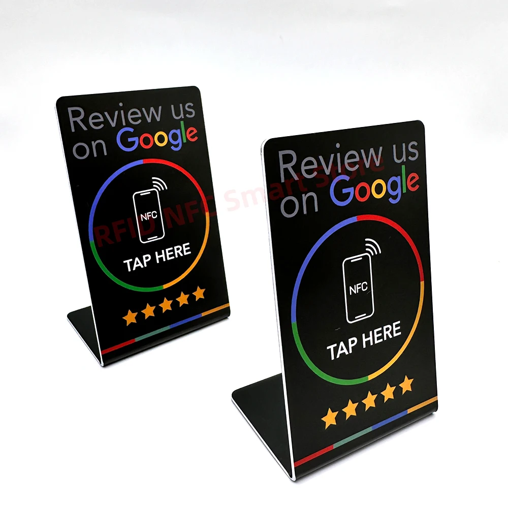 NFC Card Disaply for Google Reviews NFC Mobile Phone Tap URL Writing Social Business Review Cards NFC Stand