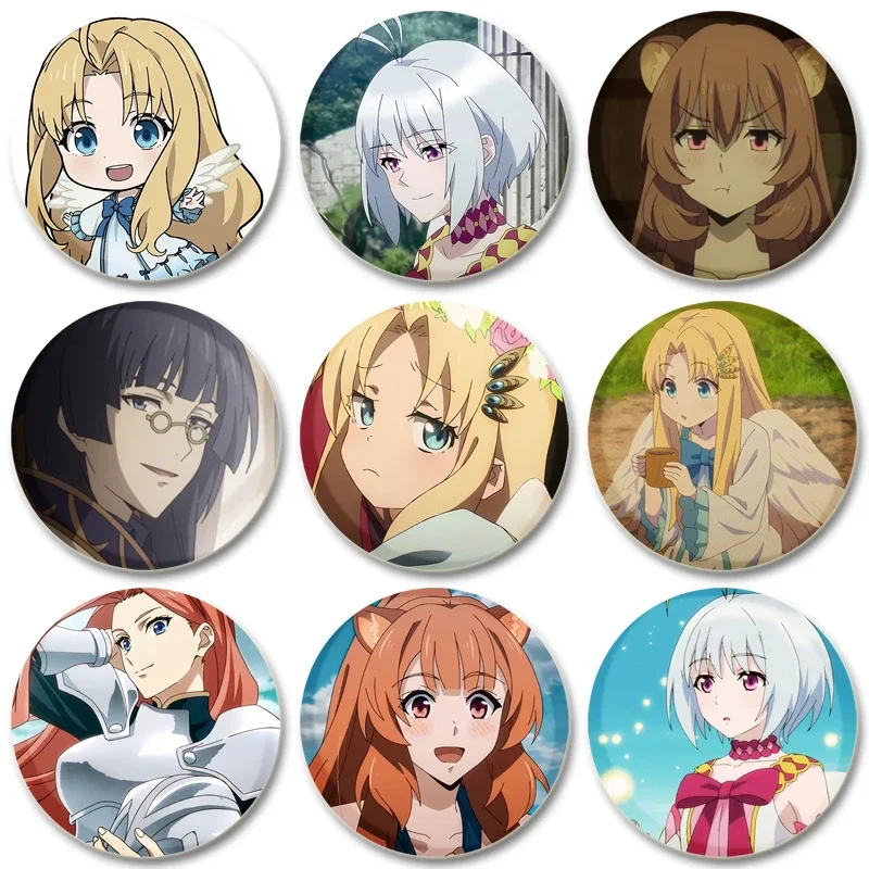 32/44/58mm Anime The Rising of The Shield Hero Brooch DIY Buttons Badge Snap-in Craft Pin for Clothes Decoration Fashion Jewelry