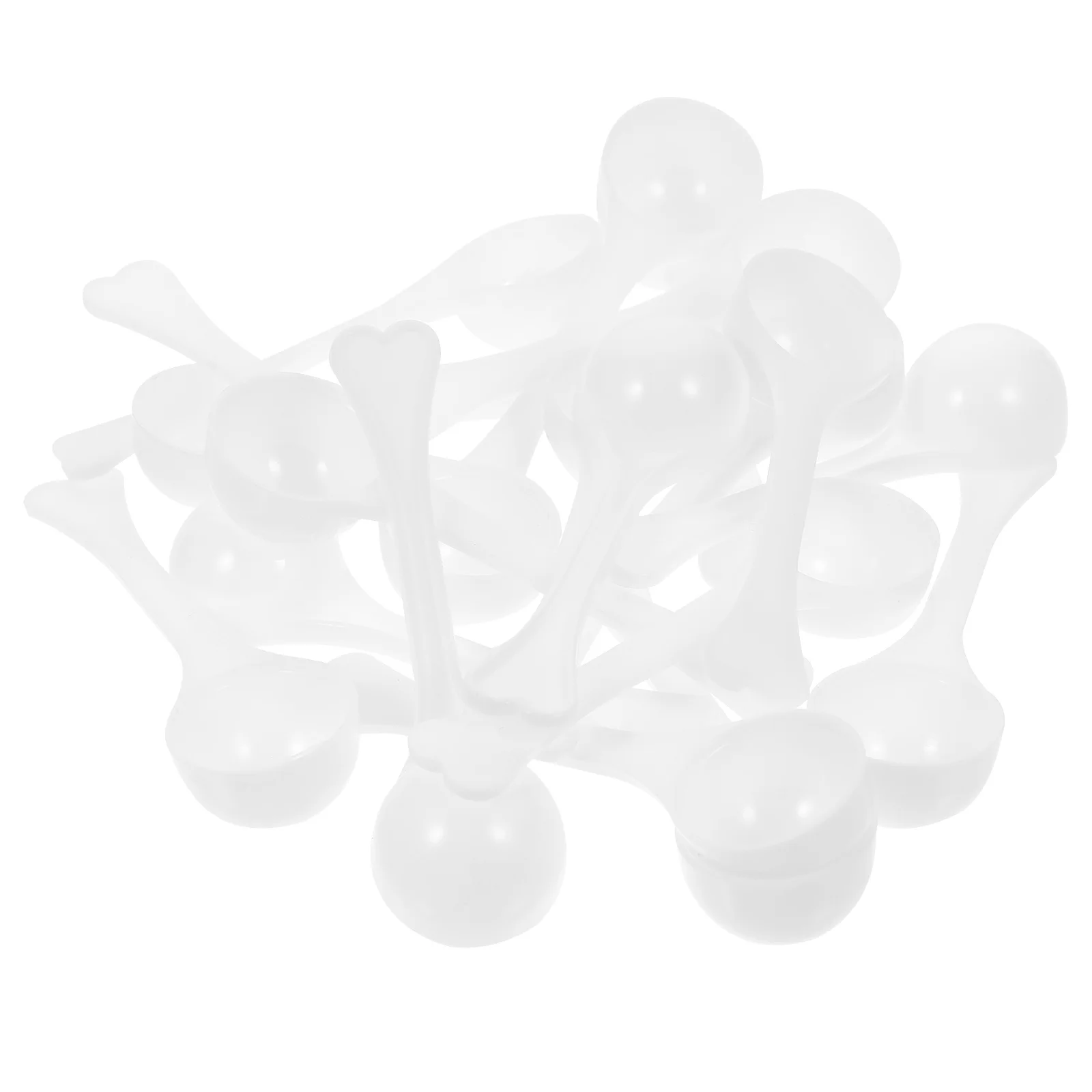 

100Pcs Plastic Measuring Spoons White Scoops for Medicines Powders Kitchen Measuring