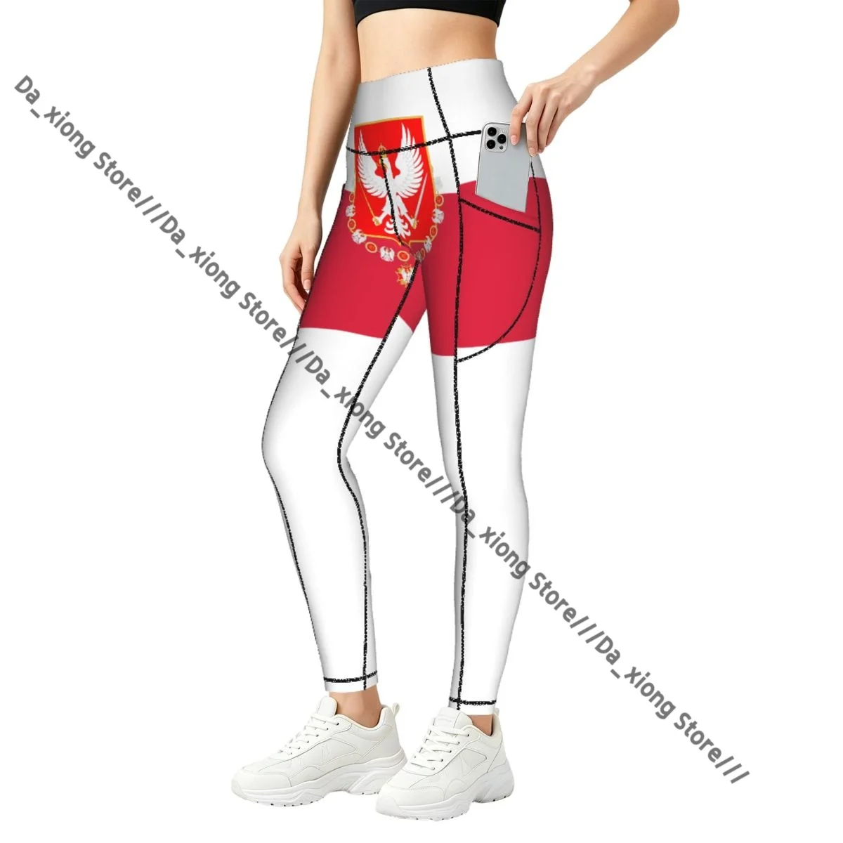 Flag Of The Kingdom Of Poland Yoga Pants Women Elastic Soft Gym Workout Trousers