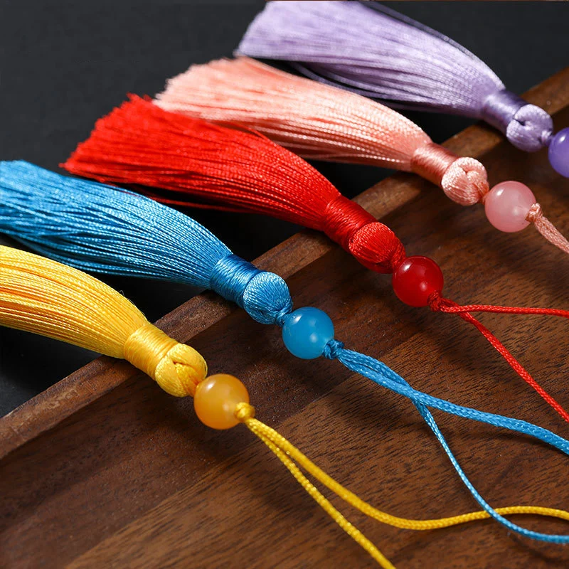 10/5Pcs Polyester Silk Tassel Fringe 12cm Mini Tassels Bookmark Beaded Tassels For Jewellery Making DIY Craft Accessories