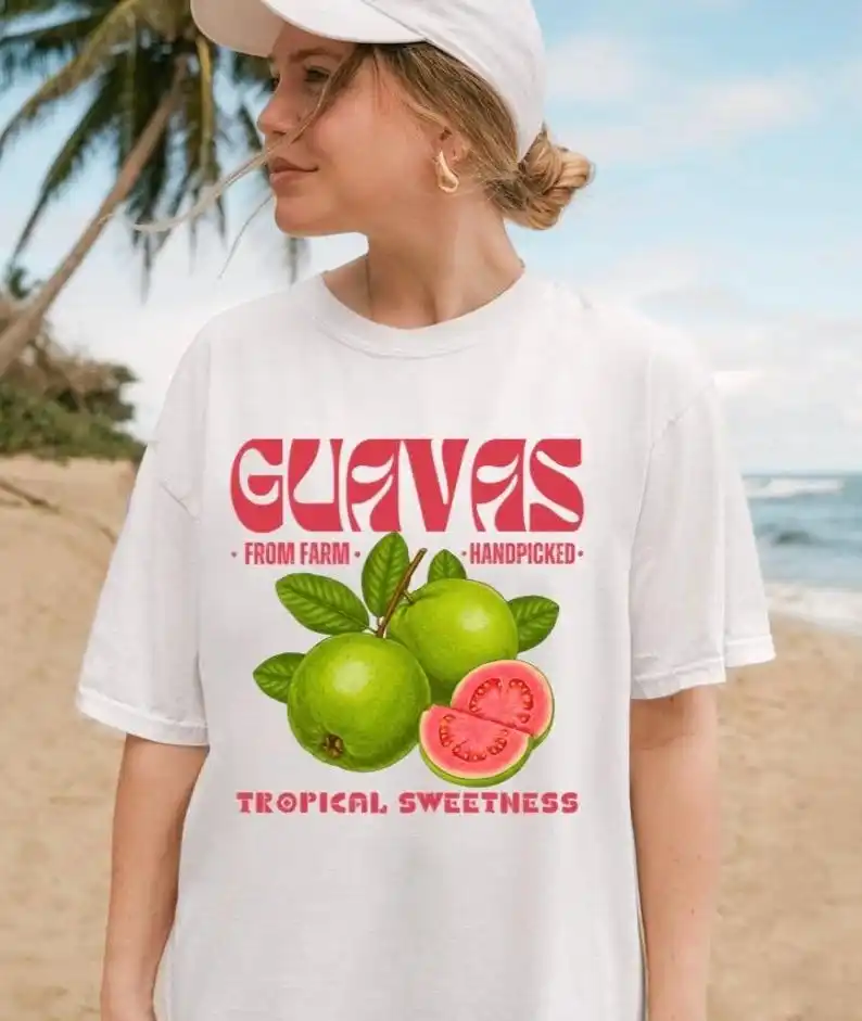 Guavas Retro Commercial Shirt, Vintages Guavas Label T-Shirt, Exotic Fruit Lover Tee, Cute Unisex Adult T Shirt, Cool Gift