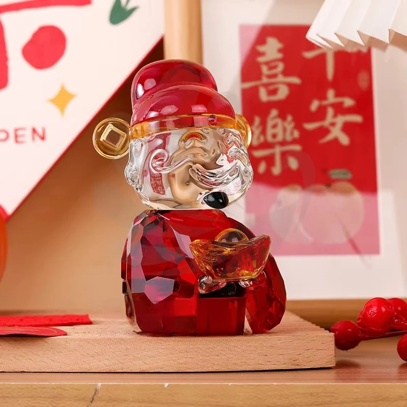 Premium Eco-Friendly Crystal Wealth Animal Figurine Engraved Decorative Mascot Car Interior Ornament Housewarming Opening