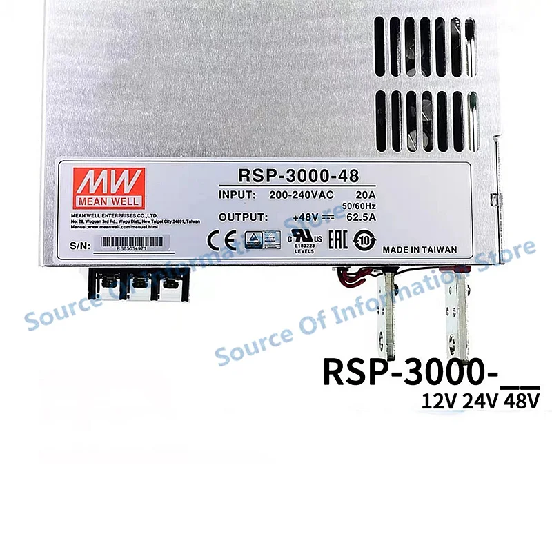 RSP-3000-12 24 48 High Power PFC Switching Power Supply 24V/12/48V 3000W 100% New