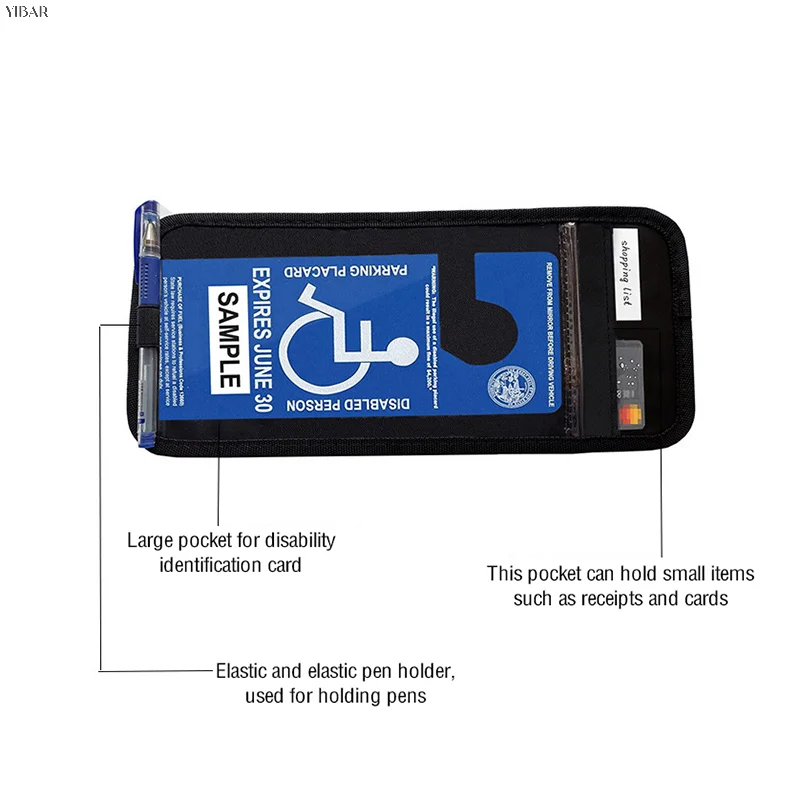 Handicap ที่วางป้ายสำหรับผู้พิการอัตโนมัติ, ที่ใส่ปากกาสำหรับกระบังแสงจอดรถพร้อมช่องใส่กระดาษโน๊ต