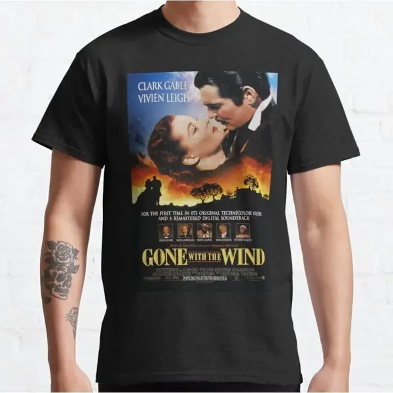 Camiseta romántica de la historia americana de los años 30, se ve con el viento, Clark Gable Vivien Leigh