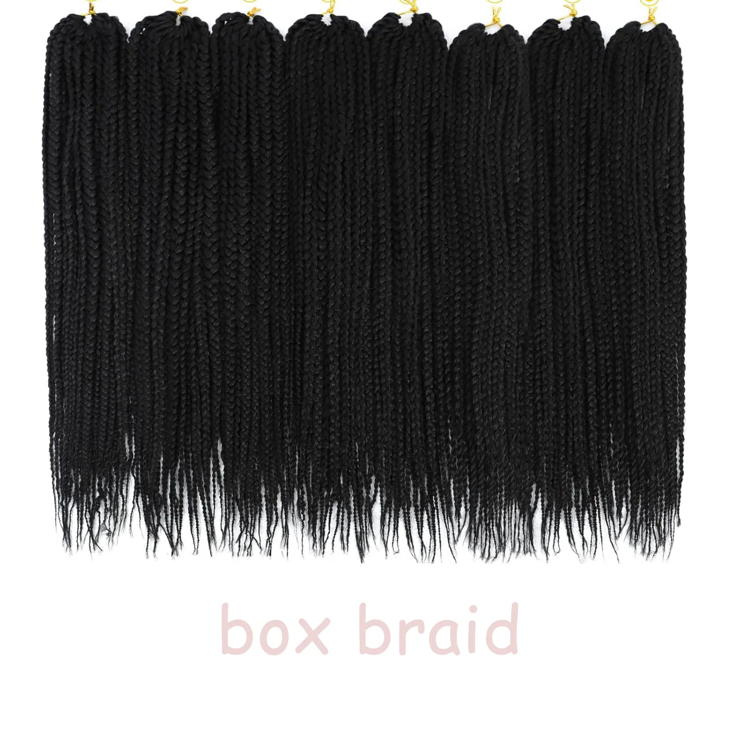 Caja trenzada de pelo de ganchillo, 4 paquetes de trenzas de caja de ganchillo, trenzas de ganchillo preenrolladas para mujeres negras, pelo trenzado sintético suave