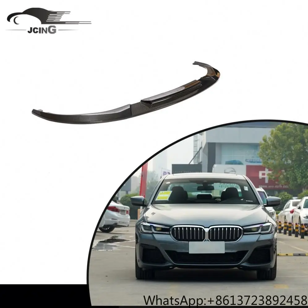 

JCsportline Carbon Fiber Front Bumper Lip for BMW 5 Series G30 M-TECH M550i X-Drive Sedan 4-Door 2021-2022